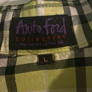 Anita Ford shirt..silky texture; 3/4 sleeves.